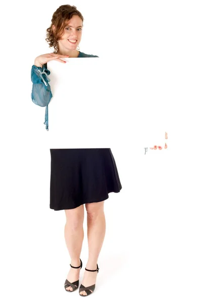 Genç kadın billboard — Stok fotoğraf