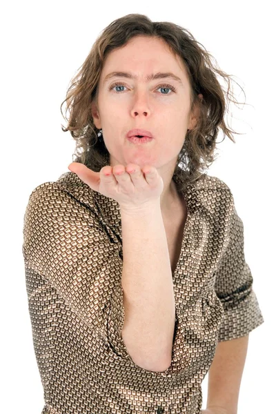 Woman sending kiss — Stock Photo, Image