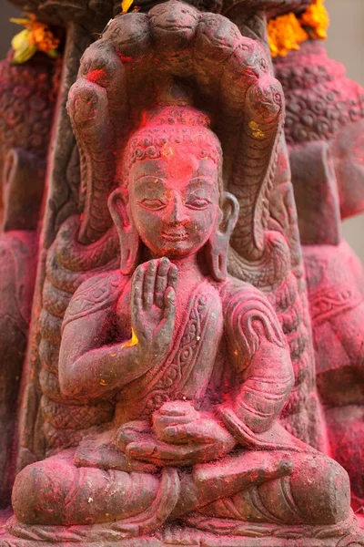 尼泊尔佛像雕塑 — 图库照片