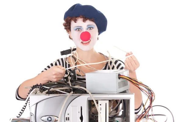 Vrouw met clown make-up — Stockfoto