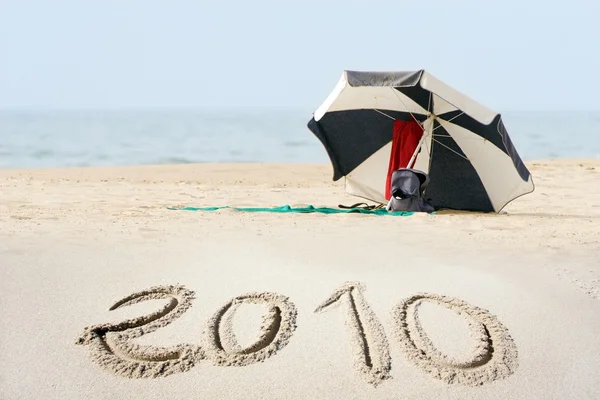 Nuevo año 2010 en la playa —  Fotos de Stock