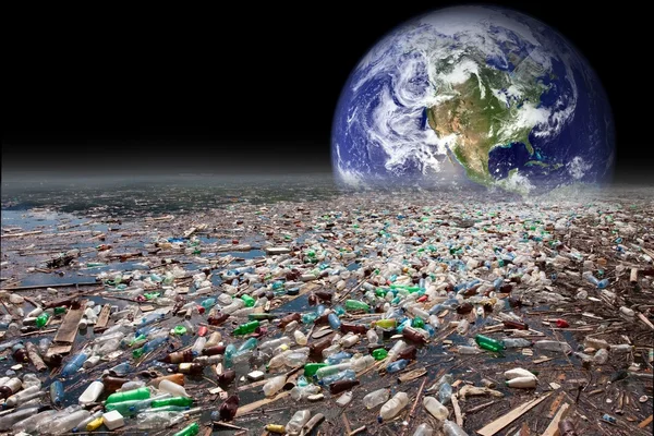Earth sinking in pollution Stock Picture