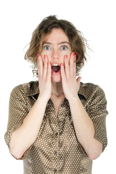Frightened woman Royalty Free Stock Images