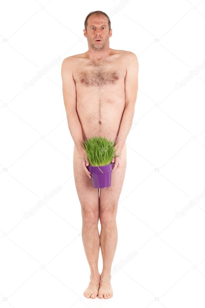 nude man and grass
