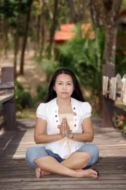 yoga in park clipart