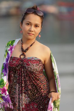 turist Taylandlı kadın portresi