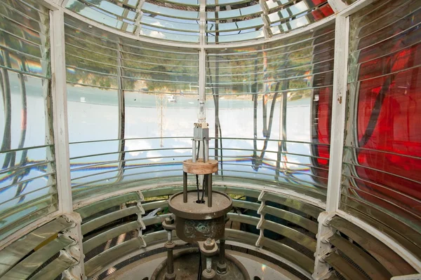 Lighthouse bulb and fresnel optic — Stock Photo, Image