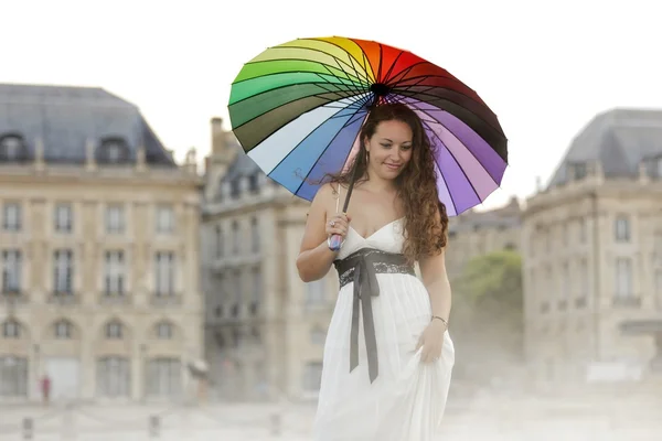 Woman in Bordeaux city — Stock Photo, Image