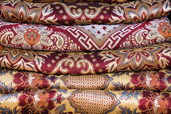 Asian fabric stack — Stock Photo, Image