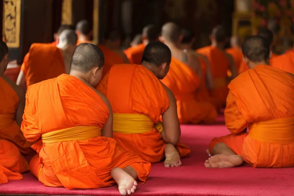 Thai monks praying — Stock Photo, Image