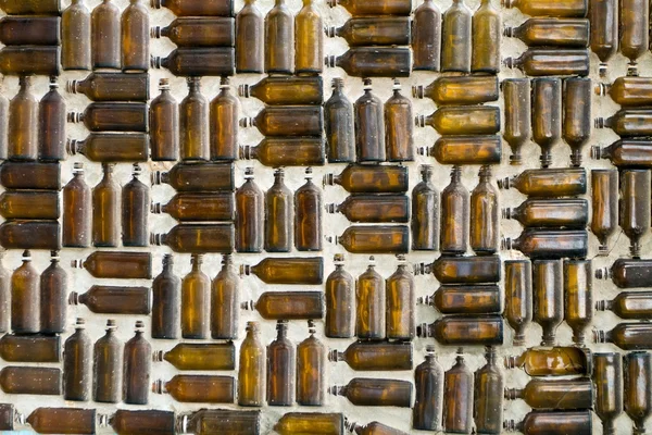 Glass bottle wall — Stock Photo, Image