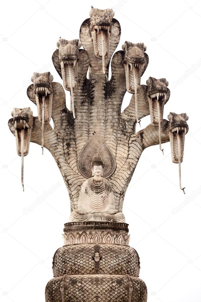 buddha and cobra statue