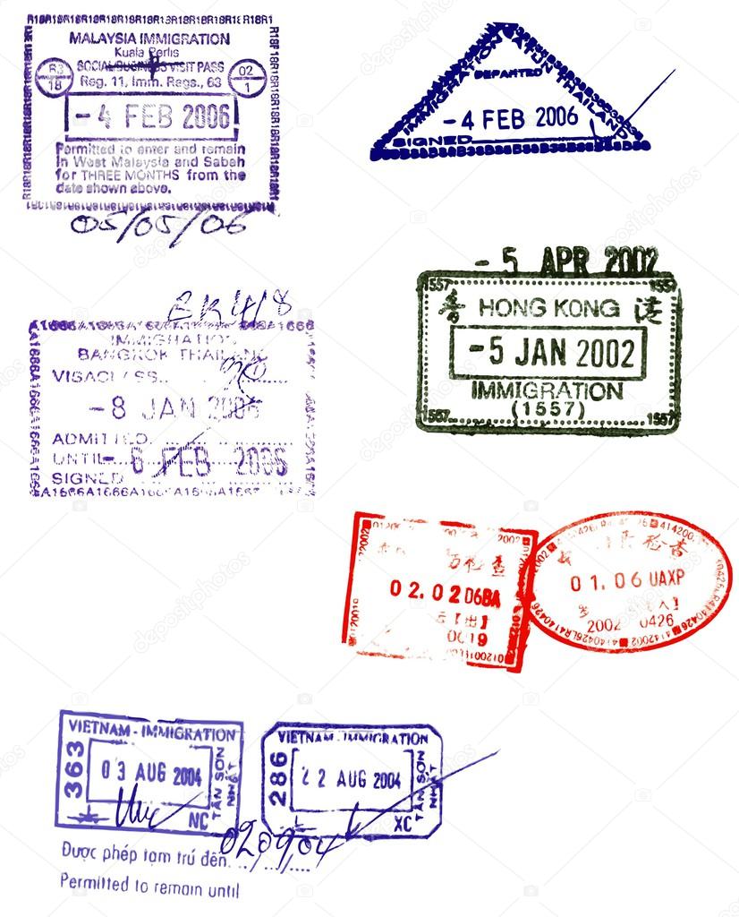 Asian passport stamps