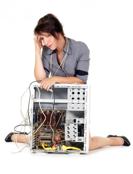 Nő a számítógép probléma — Stock Fotó