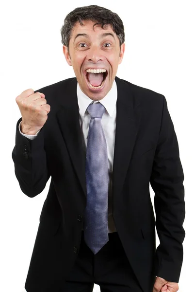 Jubilant man cheering — Stock Photo, Image