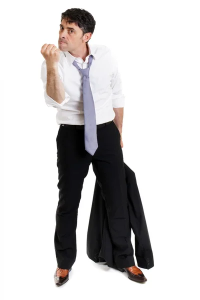 Hombre enfurecido haciendo un puño amenazante — Foto de Stock