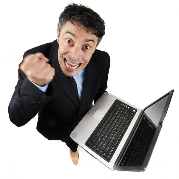 Furious businessman shaking his fist — Stock Photo, Image