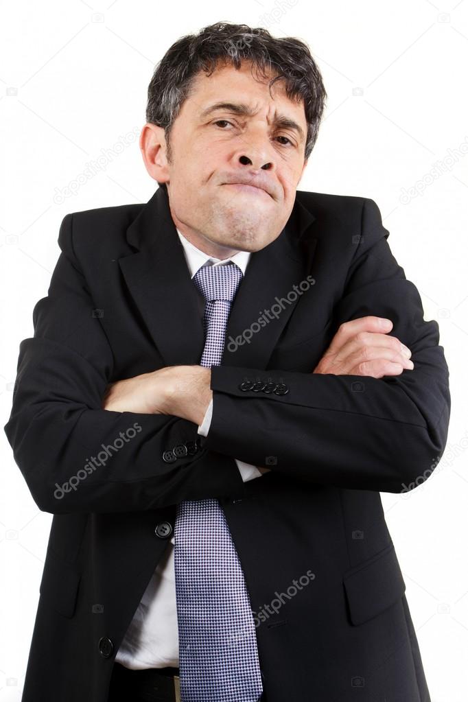 Businessman with a speculative expression