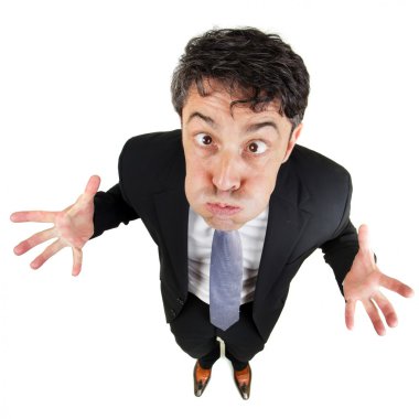 sinirli adam nefesini tutarak