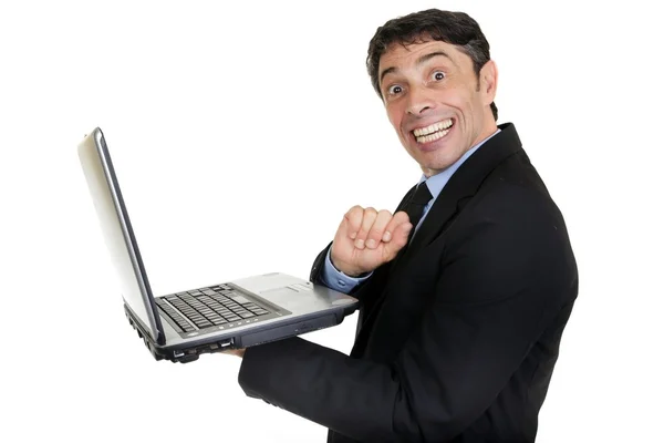 Businessman giving a cheesy grin — Stock Photo, Image