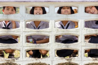 Cheerful Thai pupils clipart
