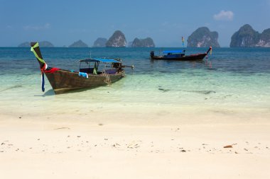 Longtail tekne tropikal kıyı