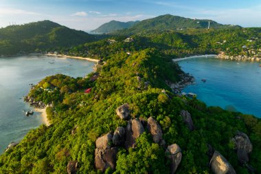 Aerial drone view of the south part of Koh Tao island, Thailand