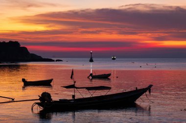 Colorful twilight scenery over the sea in Kho Tao island, Thailand