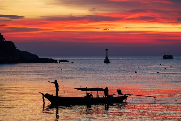 Colorful Twilight Scenery Sea Kho Tao Island Thailand — Foto Stock
