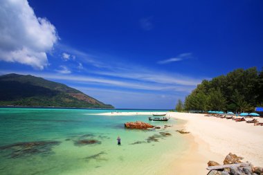 tropikal Beach koh lipe Satun yazında, havadan görünümü