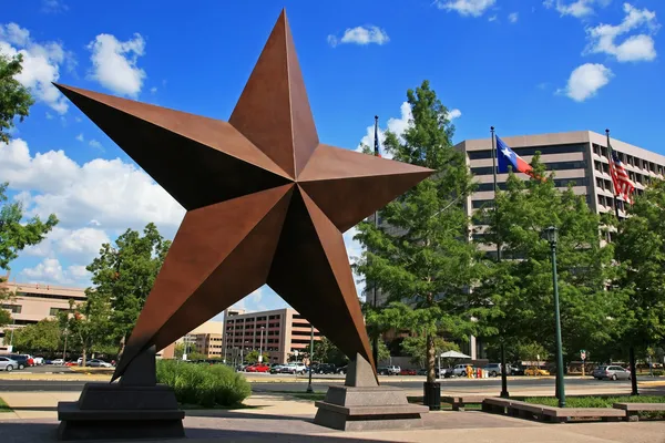 Grande estrela decorada na cidade de Austin Fotografias De Stock Royalty-Free