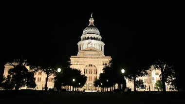 Texas State Capitol Building in Austin at night clipart