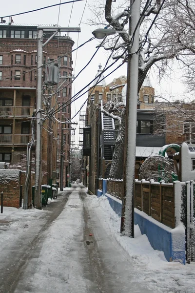 Neige sur la route dans le quartier de Chicago — Photo