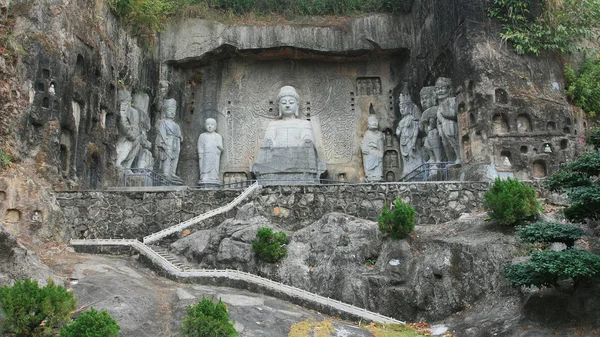 Chiński kamienne posągi Buddy w shenzhen — Zdjęcie stockowe