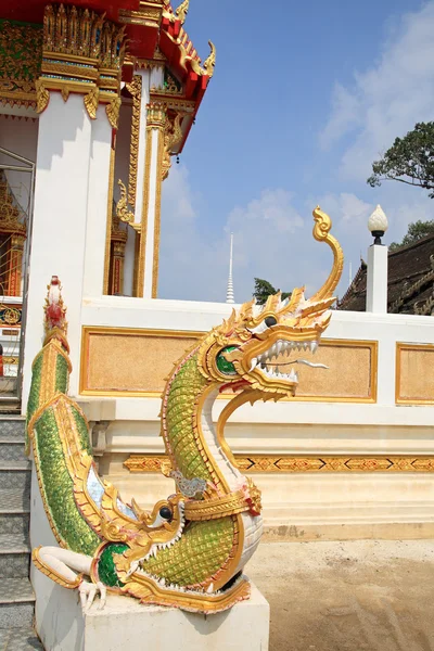 Naga at staircase in Thai Temple — Stock Photo, Image