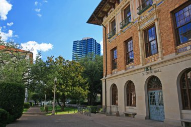 Sutton hall building at University of Texas  clipart