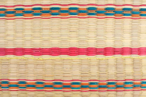 Textured pattern of weaving colorfu mat — Stock Photo, Image