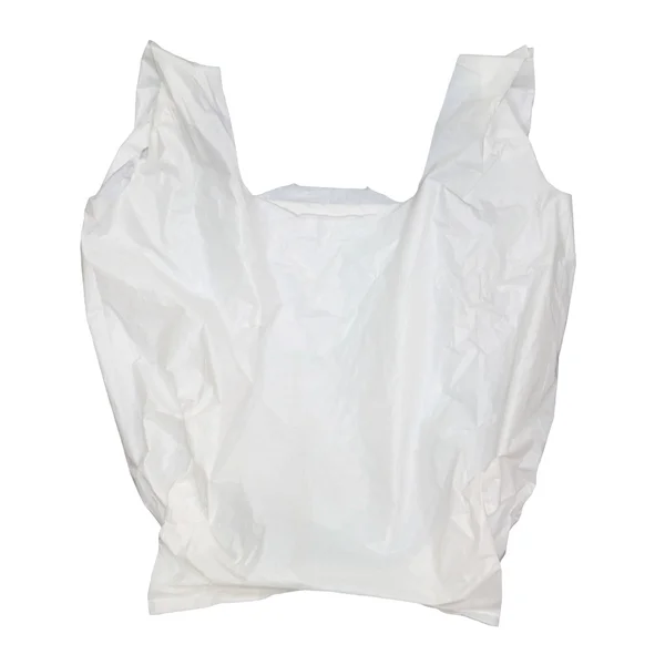 Sac en plastique blanc isolé sur blanc — Photo