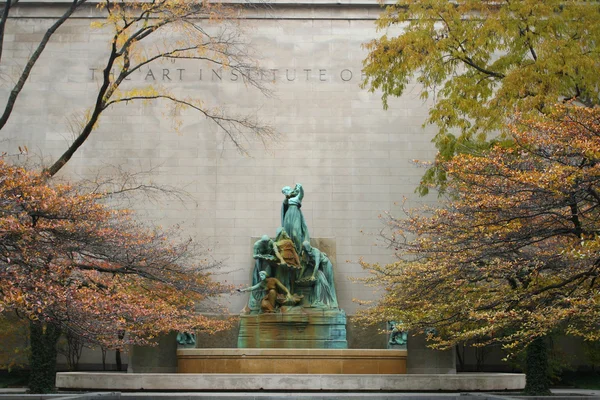 Skulptur staty av lorado taft på art institute Chicago — Stockfoto