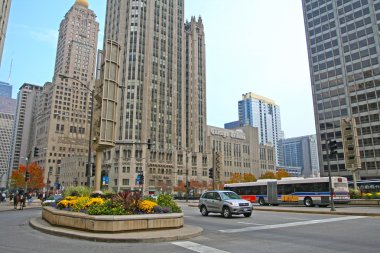 Chicago Tribute building on Michigan avenue in Chicago clipart