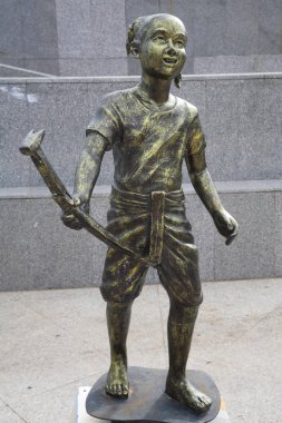 Çocuk heykeli Tay geleneksel çocuk eğlence göstermek