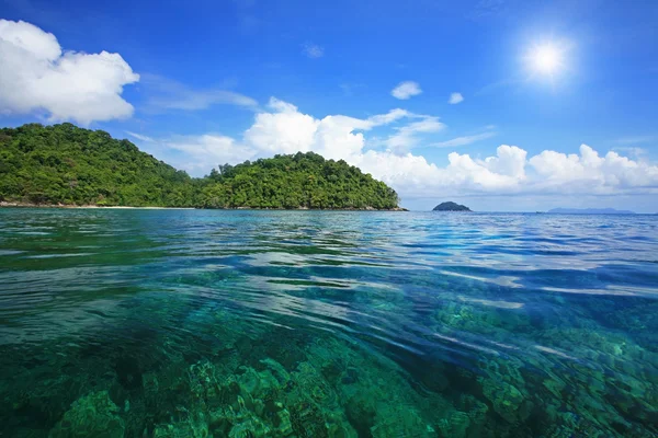 Snorkel plek op koh surin — Stockfoto