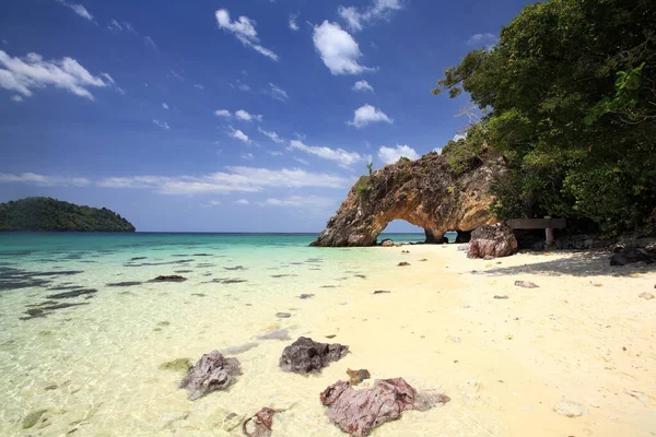 Arc Pierre Naturelle Koh Khai Près Île Lipe Été Satun — Photo