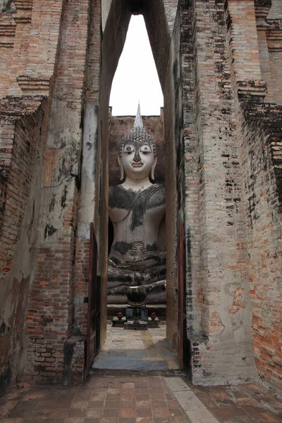 Big Buddha Statue Temple Wat Sri Chum Sukhothai Thailand Here — Fotografia de Stock