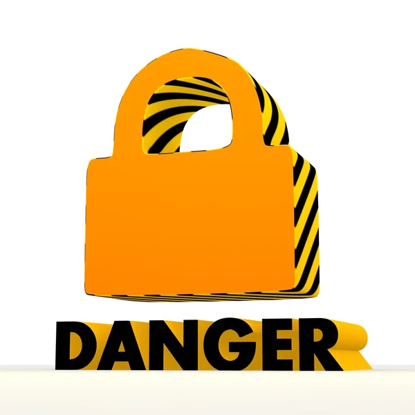 警告パターンを持つ隔離された安全なシンボル — ストック写真