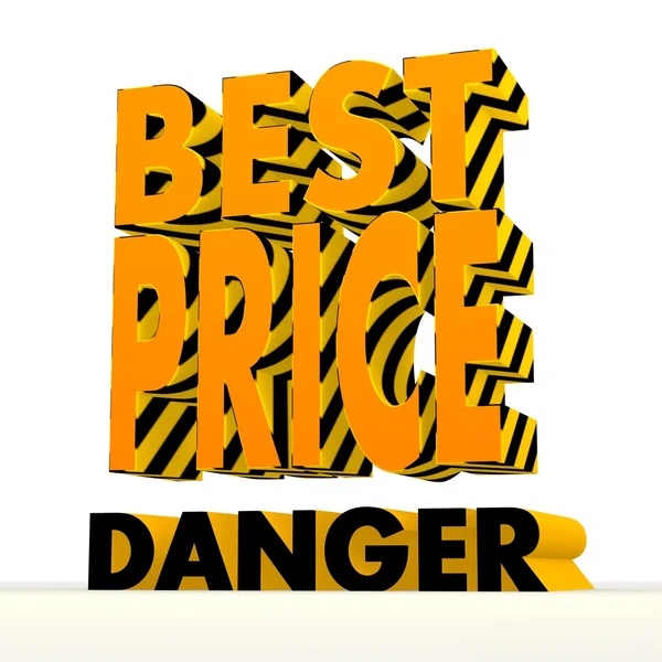 3d best price symbol with warning pattern — Stock Photo, Image