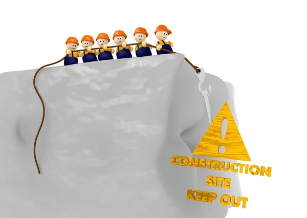 Cute conctruction site keep out 3d graphic — Stock Photo, Image