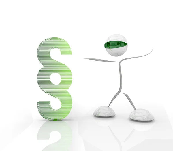 Futuristiska punkt och symbolen med 3d-karaktär — Stockfoto