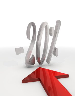 creative Creative-20 yüzde simgesi kırmızı ok ile