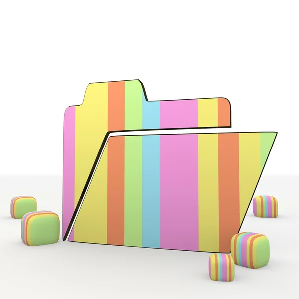 Childish isolated colorful funny folder 3d icon — Stock Photo, Image